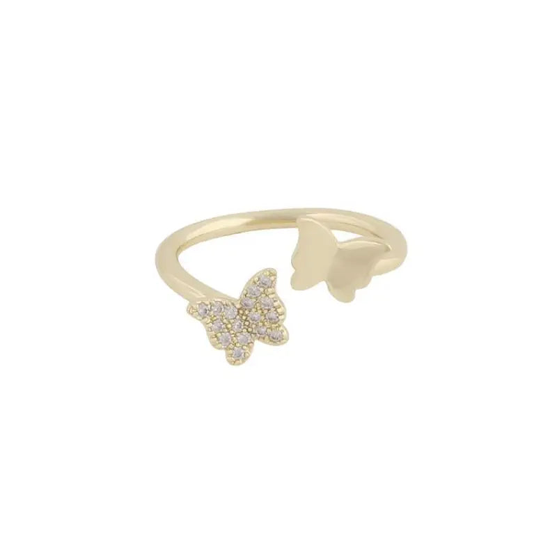 Snö Vega small ring gold/clear L fjäril - ringar