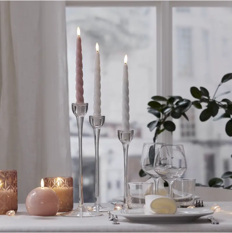 ST LED antikljus flamme shine 2-pack rosa - LED ljus