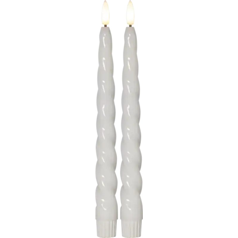 ST LED antikljus flamme shine 2-pack vit - LED ljus