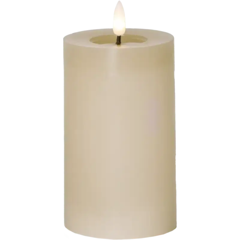 ST LED blockljus Flamme Flow 12,5cm beige - LED ljus