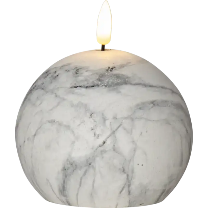 ST LED flamme marble round 12cm - LED ljus