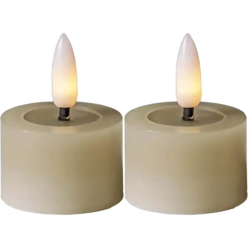 ST LED värmeljus Flamme Flow beige 2-pack - LED ljus