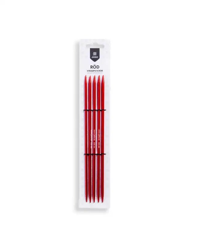 Strumpstickor 15cm/3.00mm röd - Nova Hem