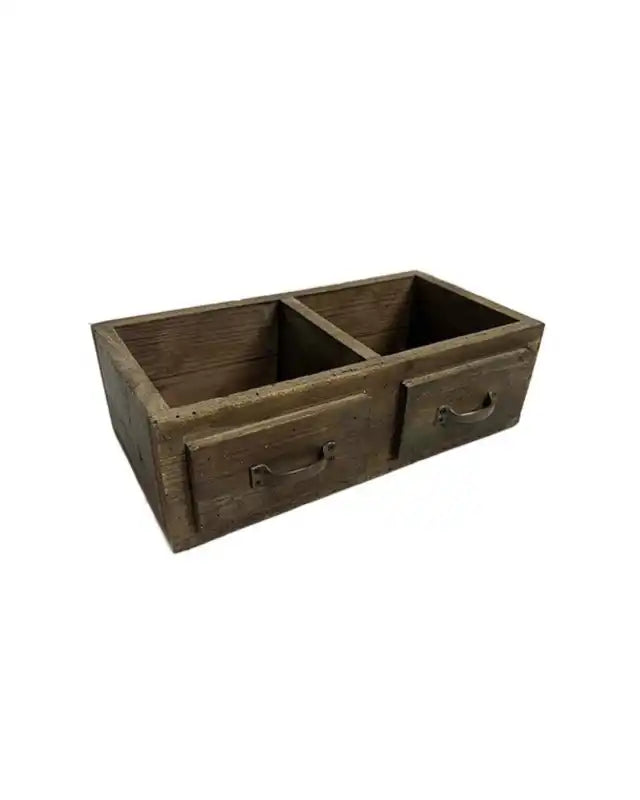 Träbox dubbel m/handtag 37,5x20x12 cm - trä