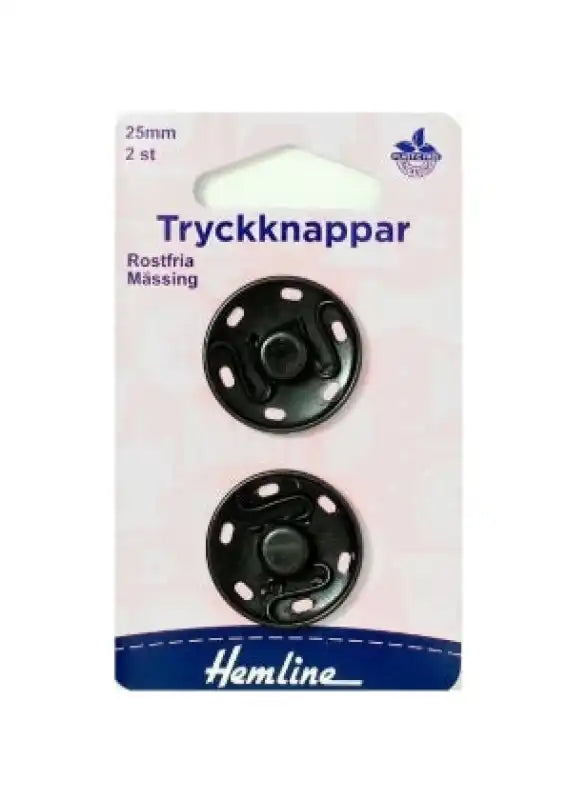 Tryckknappar 25 mm svart - Sytillbehör