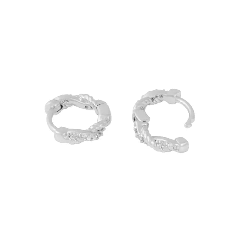 Twist small ring s/clear - Örhängen