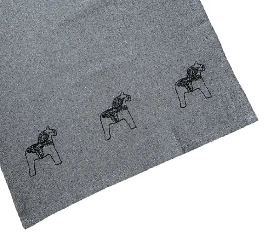 WE kökshandduk dalahäst 3 mörkgrå/Grå - Kökshandduk
