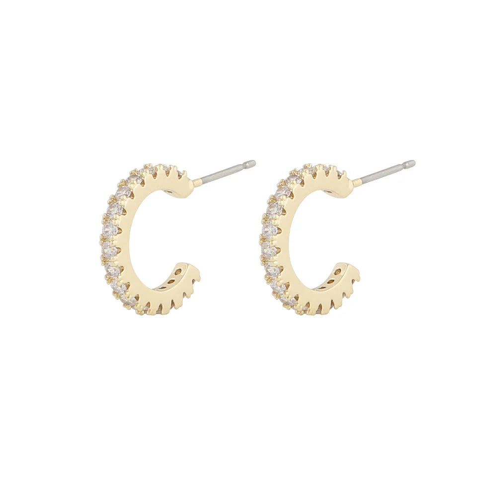 Clarissa small oval ear g/clear