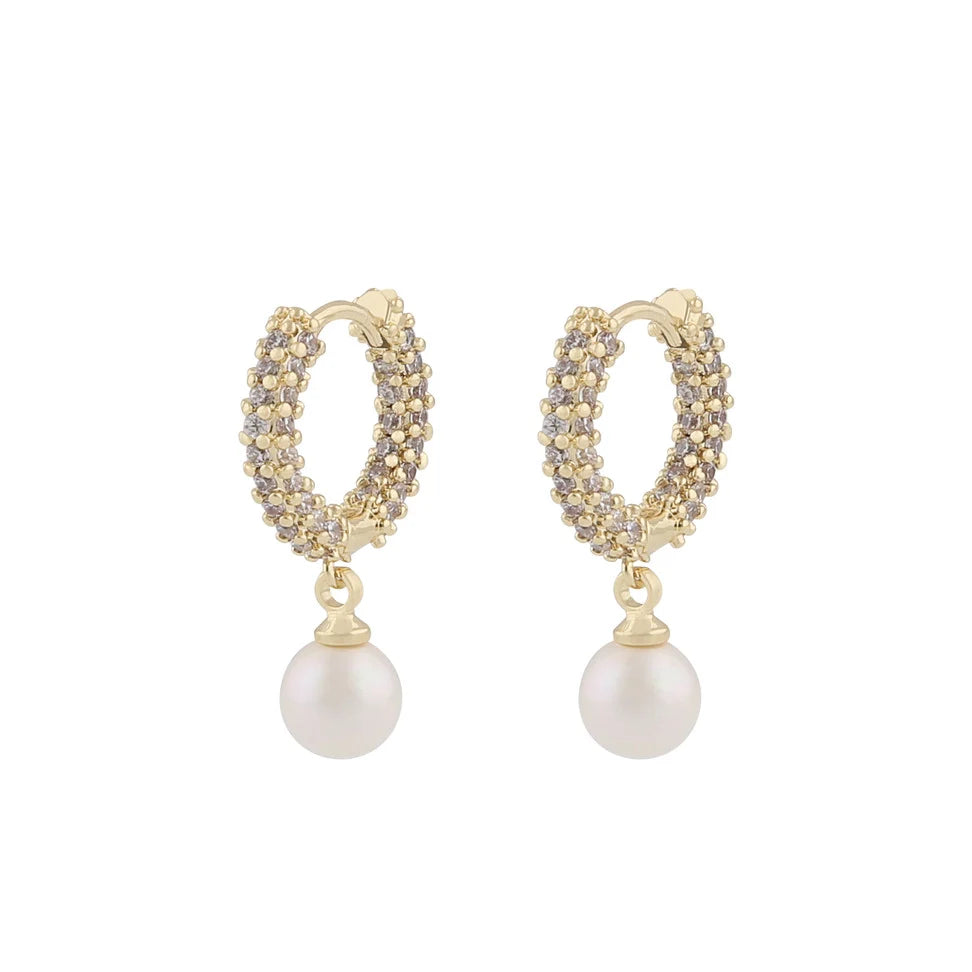 Snö Lydia pearl ring ear gold/white