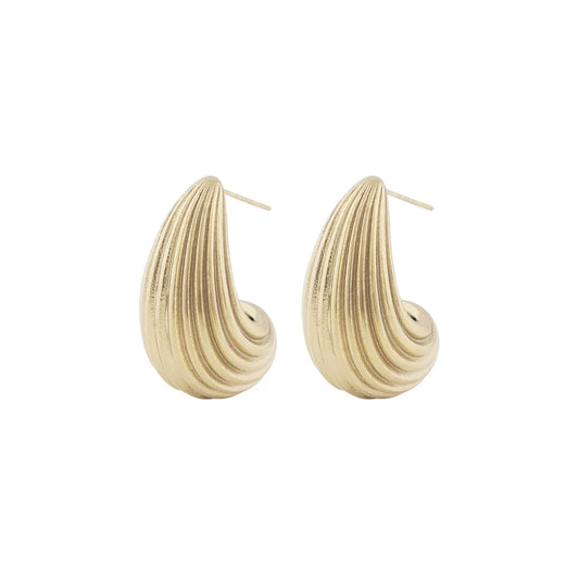 Dakota drop ear plain gold