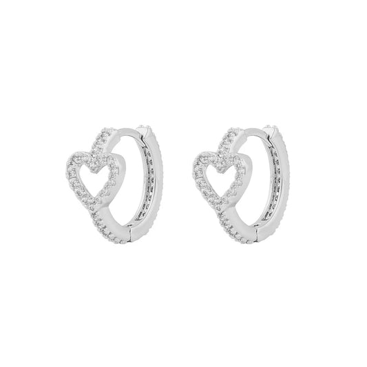 SNÖ Nisi heart ring ear silver/clear