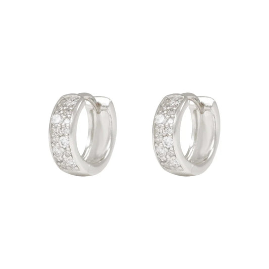 SNÖ Nisi stone ring ear 12 mm silver/clear