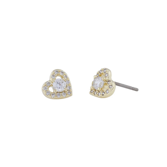 SNÖ Nisi heart small ear gold/clear