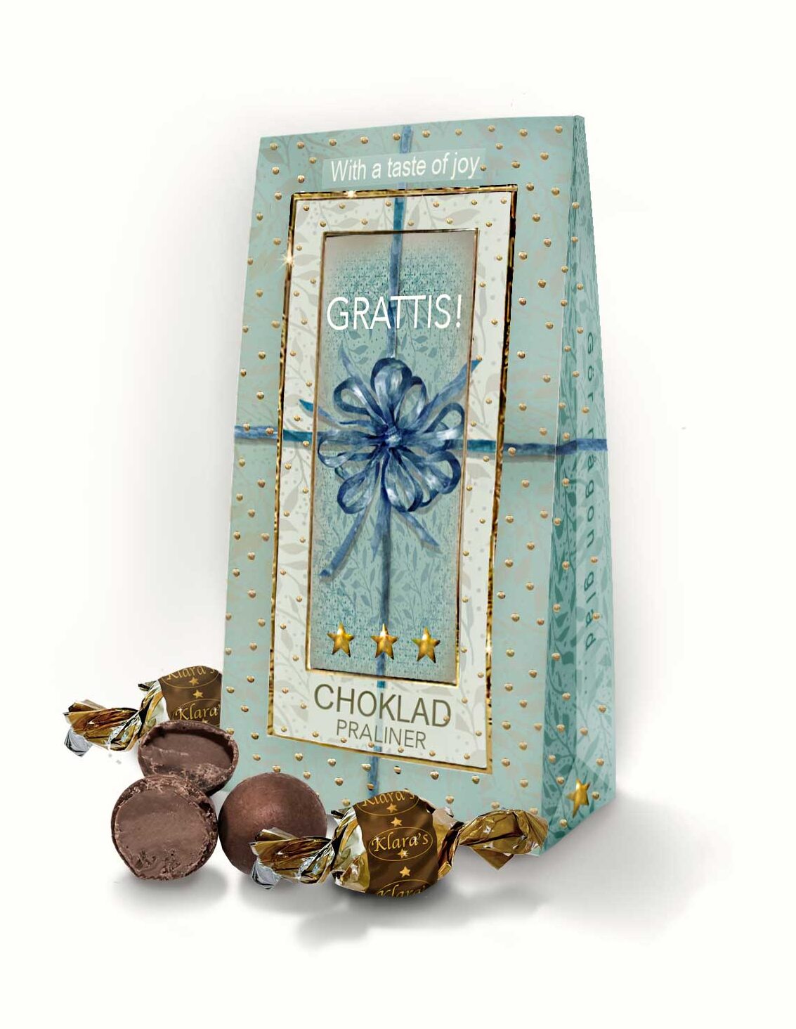 Klara´s chokladpralin Grattis 100g