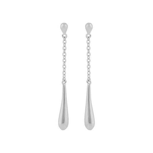 Snö Lara drop chain ear plain silver