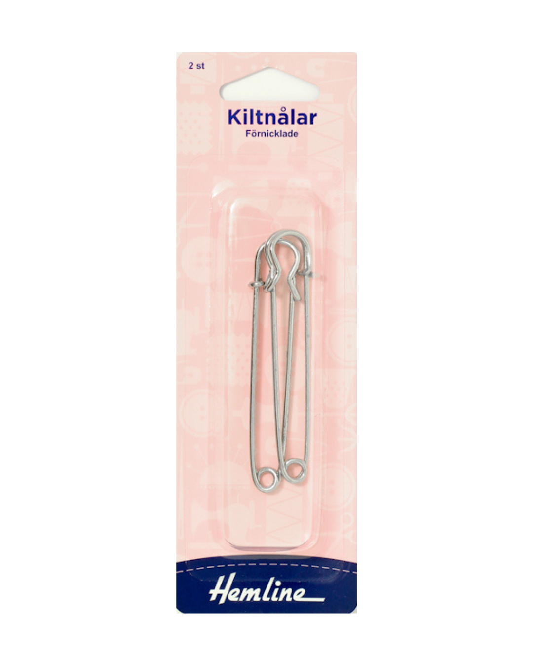 Kiltnålar silver 75mm