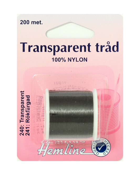 Transparent tråd 100% nylon mörk