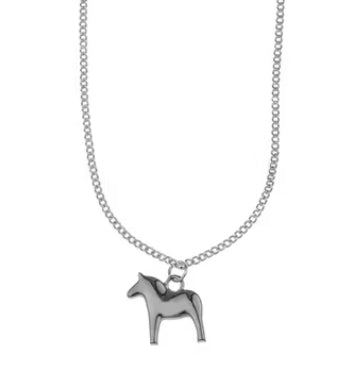 AV dalahäst halsband silver