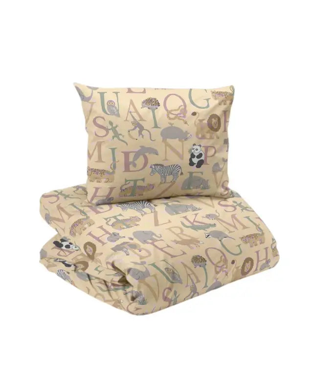 ABC djur Bäddset 2-dels spjälsäng 100x130cm Gul - Barn