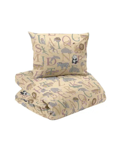 ABC djur Bäddset 2-dels spjälsäng 100x130cm Gul - Barn