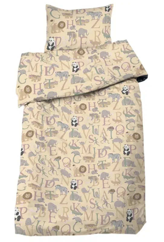 ABC djur Bäddset 2-dels spjälsäng 100x130cm Gul - Barn