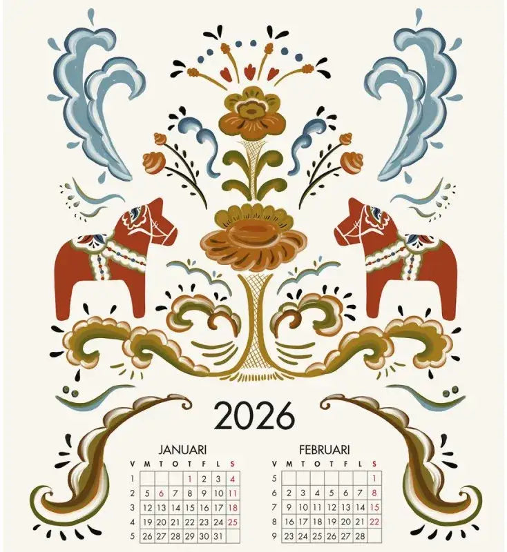 Almanacka Dalahäst 2026 35 x 90 cm - almanacka