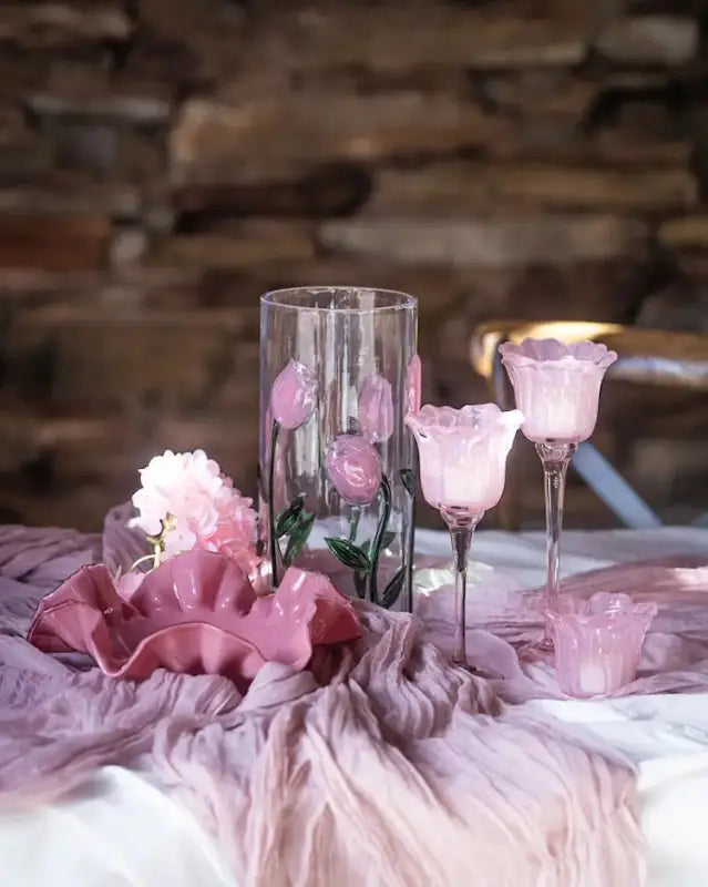 Alot Blomma Ljuslykta rosa - Ljuslykta