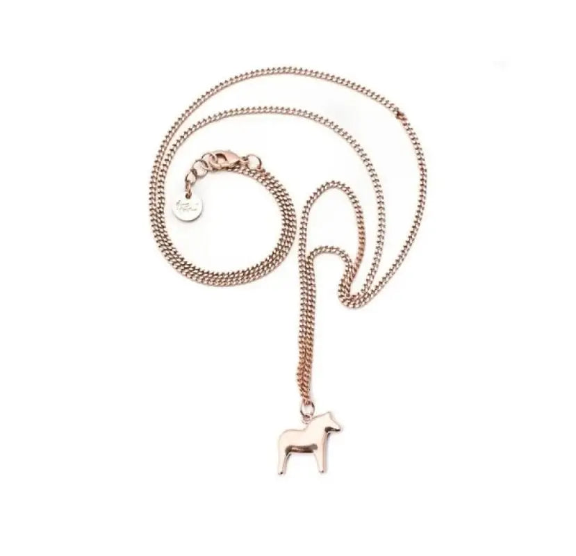 AV dalahäst halsband lång rose - Halsband