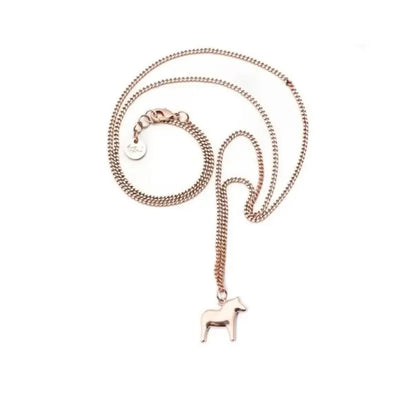 AV dalahäst halsband lång rose - Halsband