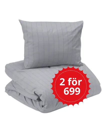 Bäddset 2-dels Square Satin 2-dels ljusgrå - Bäddset