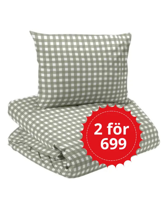 Bäddset Estelle Satin 2-dels 150x210 vit/grön - Bäddset