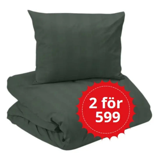 Bäddset Mirage satin 2-dels 150x210 mörkgrön - Bäddset