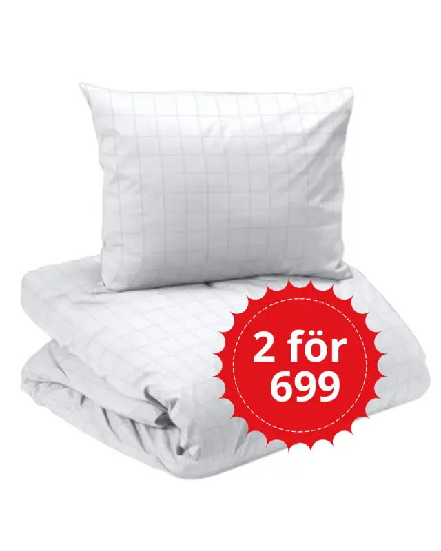 Bäddset Square satin 2-dels vit - Bäddset