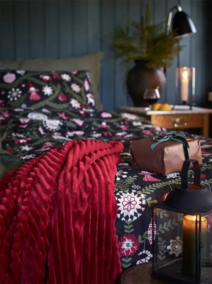 Baloo pläd 130x170 dark red - Pläd