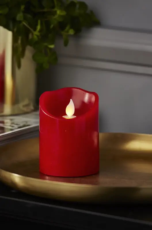 Blockljus LED med twinkle 10cm röd - LED ljus