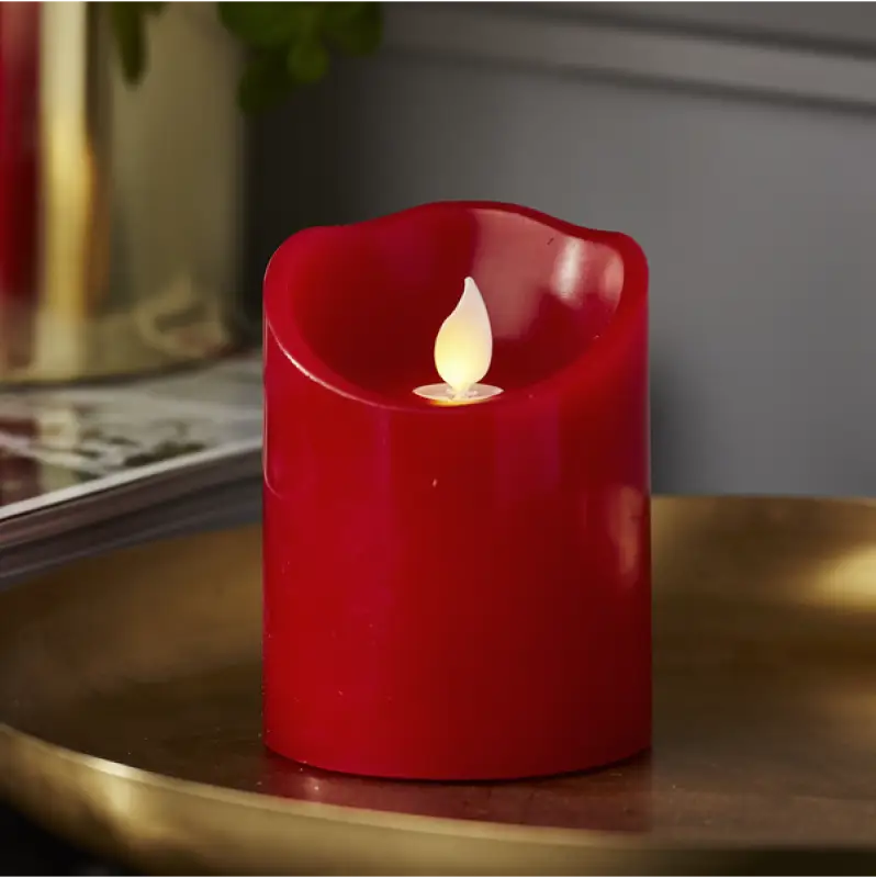 Blockljus LED med twinkle 10cm röd - LED ljus