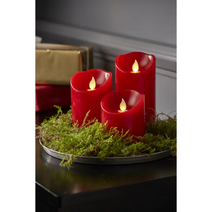 Blockljus LED med twinkle 10cm röd - LED ljus