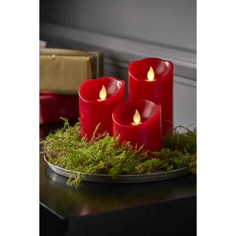 Blockljus LED med twinkle 12,5cm röd - Led