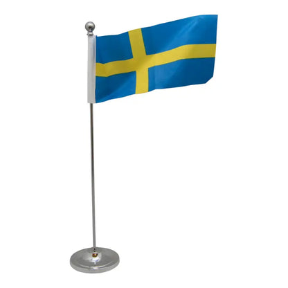 Bordsflagga Sverige silver - Bordsflagga