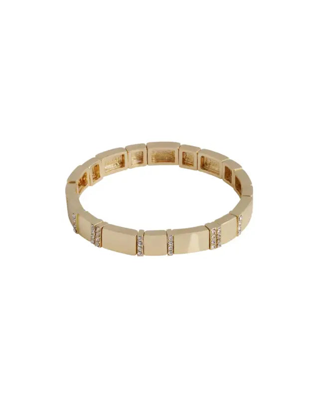 Brick elastic line crystal brace g/clear - Armband