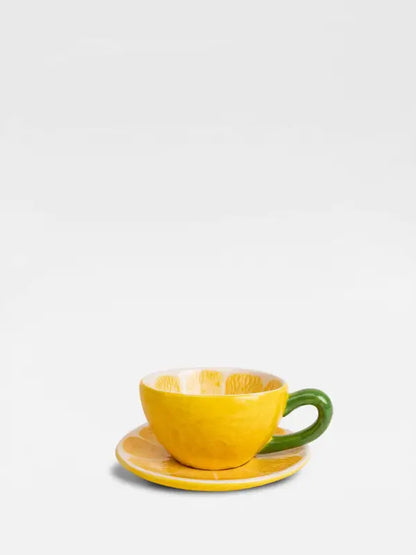 Byon Lemon Cup and plate - Kaffekopp