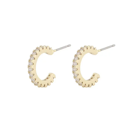 Clarissa small oval ear g/clear - Örhänge