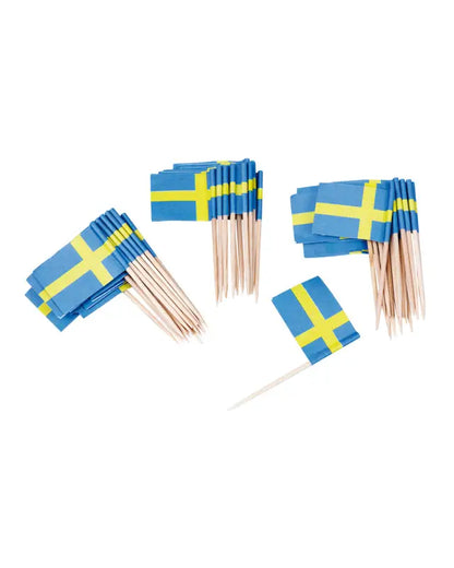 Cocktail flaggor Sverige 50 st - flaggor