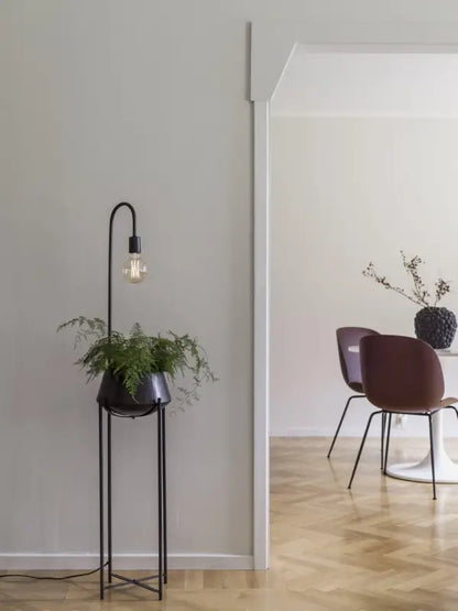 Cornelia Blomkruka svart 140 cm med inbyggd belysning - Kruka