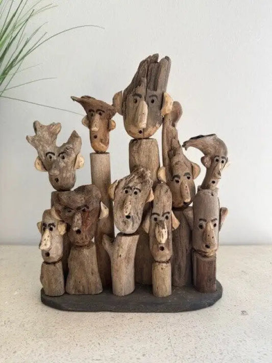DD Familj i drivved 25x30 cm - Skulptur