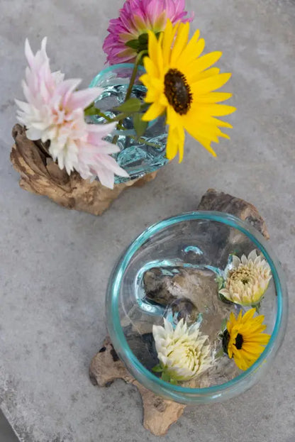 DD Glasskål på Trärot 15 cm - glasskål