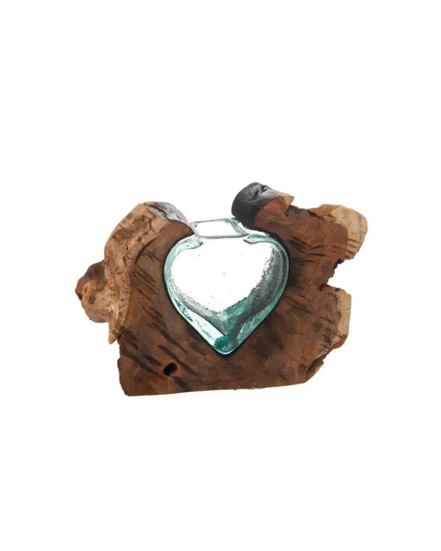 DD Glasvas hjärta trärot 22x17 cm - Inredning