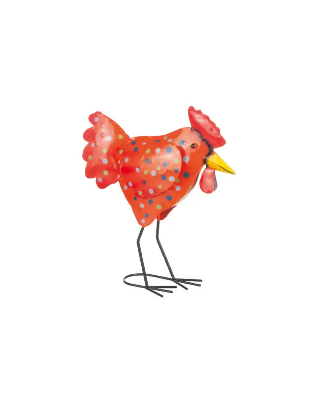 DD Höna i hamrad plåt 20 cm röd - påsk