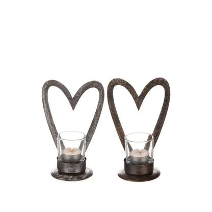 DD Ljushållare hjärta hamrad - Ljuslykta