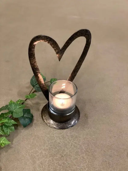 DD Ljushållare hjärta hamrad - Ljuslykta